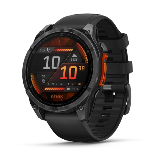 Garmin fēnix® 8 – 51 mm, AMOLED Slate gray with Black Silicone Band